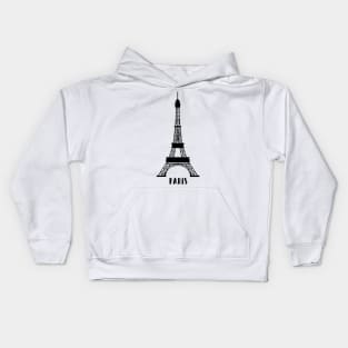 Paris, France Eiffel Tower Kids Hoodie